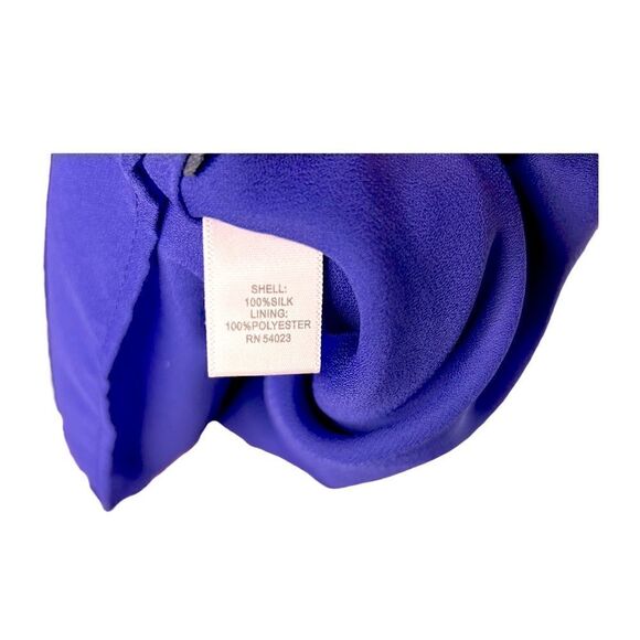 BANANA Republic Short Silk Dress Flutter Sleeve Indigo Blue Purple Womens 8 - Picture 6 of 6